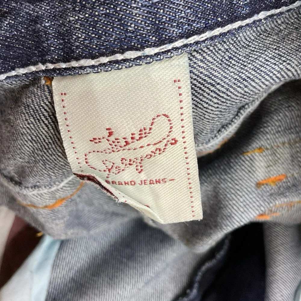 Vintage True Religion Jeans Men Sz 40x34‎ USA Johny Super T Row Big Flap Pockets